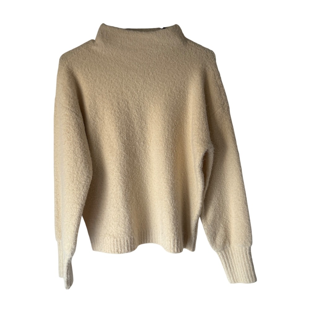 Marled Small Cream Mock Neck Cozy Sweater Minimalist Closet Staple Clean Girl